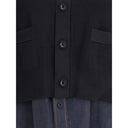 Cardigan with denim panel