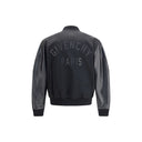 Leather and satin bomber Jacket