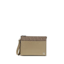 Leather and FF canvas Clutch