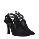 Black Fabric High Heel Pumps