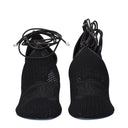 Black Fabric High Heel Pumps