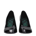Black Leather High Heel Pumps
