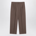 Pantalones de algodón color topo The Row