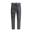 Hammered leather belted Pants