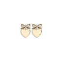 GOLD BOW CRYSTAL HEART EARRINGS