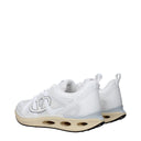 White Fabric Athletic Sneakers