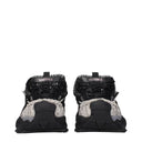 Black Fabric Chunky Sneakers