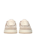 Beige Leather Low Tops