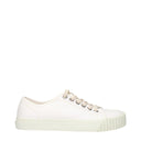White Fabric Low Tops