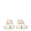 White Fabric Low Tops