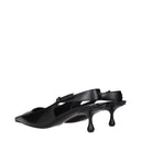 Black Leather Flat Sandals