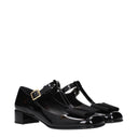 Black Leather Ballet Flats