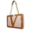Beige Fabric Shoulder Bags