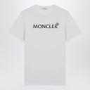 Camiseta blanca de cuello redondo Moncler con estampado de logo