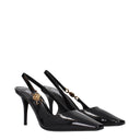 Black Leather High Heel Pumps