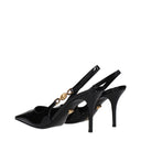 Black Leather High Heel Pumps