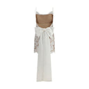 Short satin Dress with lace bow