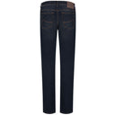 Blue Cotton Men Jeans with Orange Stitching