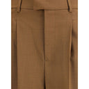 Pantaloni Casual Marroni di Lana