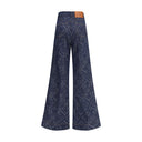 Jacquard-patterned flare Jeans