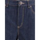 Denim Jeans feature a straight leg