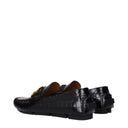 Black Leather Slip-On Loafers