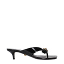 Black Leather Stiletto Heels Sandals