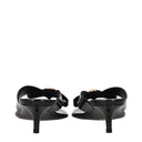 Black Leather Stiletto Heels Sandals