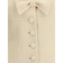 Short Jacket in Plain Wool Tweed