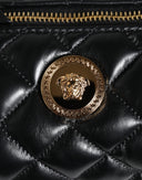 Black Mini Quilted Lambskin Leather Crossbody Sling Borse Bag