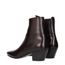 Red Leather Ankle Boots