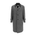 Single-breasted coat in virgin wool blend