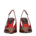 Brown Leather High Heel Pumps