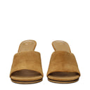 Brown Leather Stiletto Heels Sandals