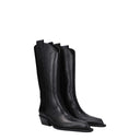 Black Leather High Heel Boots