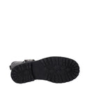 Black Leather Flat Boots