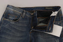 Blue Washed Boot Cut Casual Denim Pants Jeans