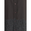 Pinstripe Wool and Lace Shirt