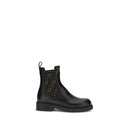 FF leather and fabric Ankle Boots