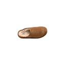 Zueco de cuero gamuza beige