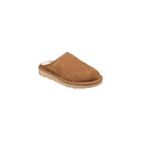 Zueco de cuero gamuza beige
