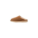 Zueco de cuero gamuza beige
