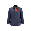 Waxed Jacket with a corded velvet collar