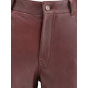 Flared lambskin leather trousers