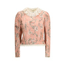 Fitted Jacket in jacquard taffeta and lace