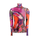 Top de tul con estampado geométrico