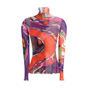 Top de tul con estampado geométrico