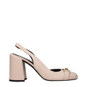 Pink Leather High Heel Pumps