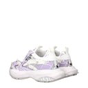 White Fabric Chunky Sneakers