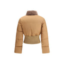 Cropped Down Jacket with Shearling lining